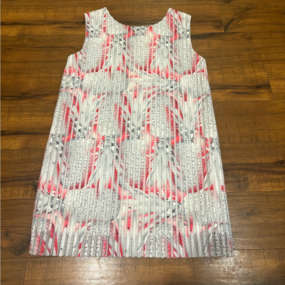 Gaëlle Paris Sleeveless Shift Dress Pink Gray Textured Size 1 NWT